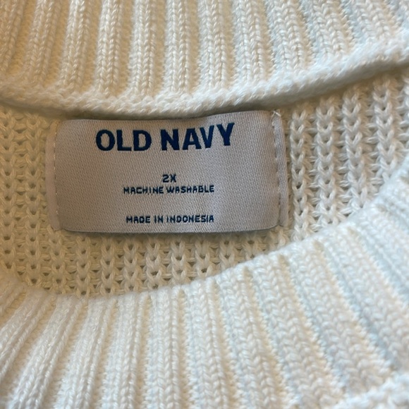 Old Navy - NWT sleeveless shaker- stitch tank white knit pullover - size 2X - Picture 3 of 5